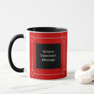 Einfache HerzValentinstag Nachricht zu Rot hinzufü Tasse