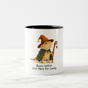 Einfache Hexe, hier nur wegen der Süßigkeiten Bart Zweifarbige Tasse