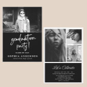 Einfache High School Card Schwarz/Weiß Einladung