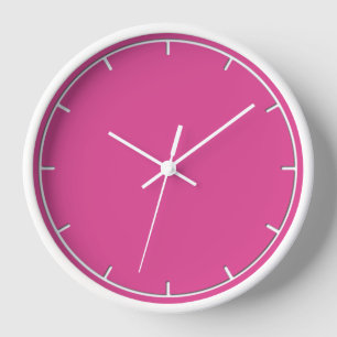Einfache Himbeere, rosa Wandklemme Uhr