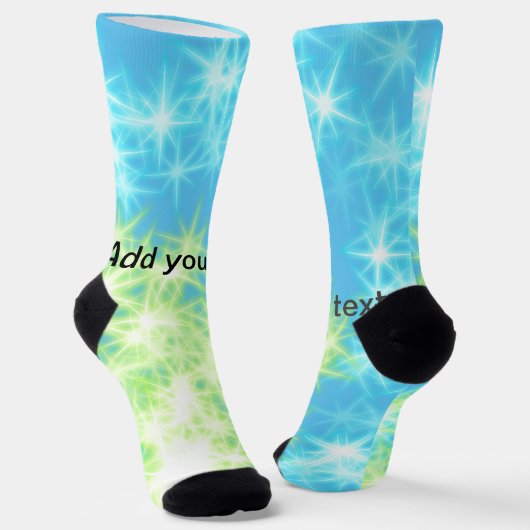 Einfache Himmelblau glitt funkelnde Sterne fügen I Socken (Gewinkelt)