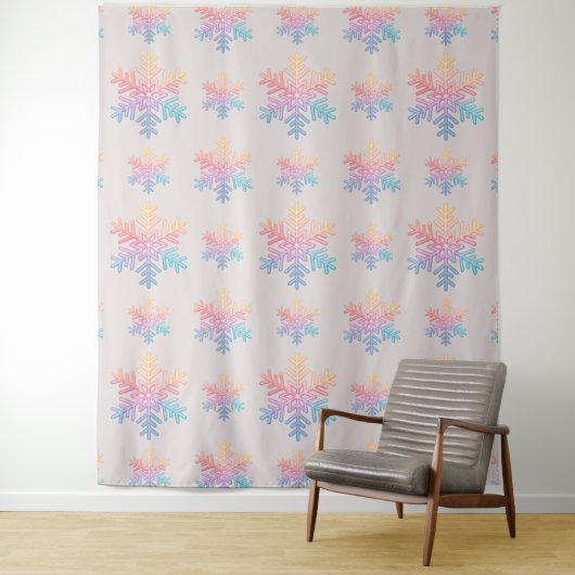 Einfache Hintergrund des Schneeflocken-Fotos Wandteppich (Beispiel)