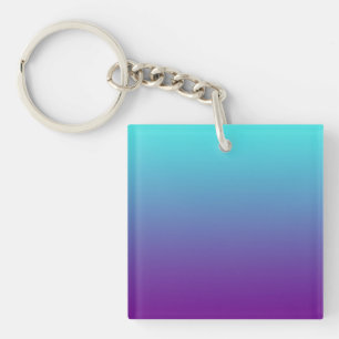 Einfache Hintergrundfarbe Türkis Blau Lila Schlüsselanhänger