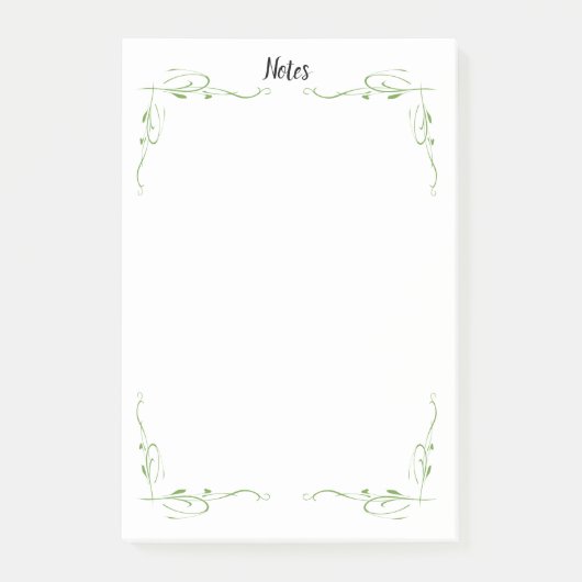 Einfache Hinweise zur grünen Kontur Post-it Klebezettel (Vorderseite)