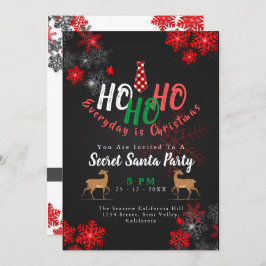 Einfache HO Red & Black Snowflakes Weihnachten Wei Einladung