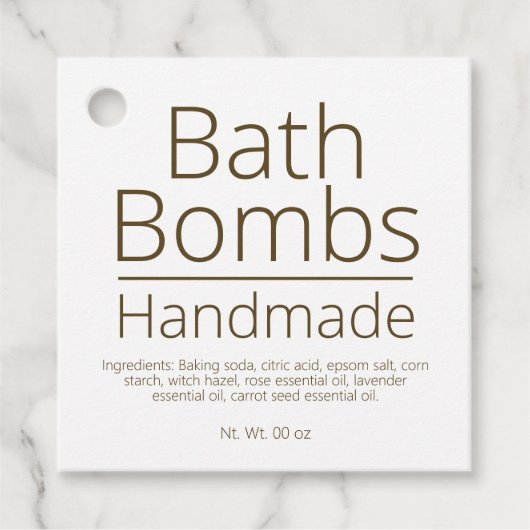 Einfache, hoch entwickelte Bath Bomb Business Hobb Geschenkanhänger (Vorderseite)