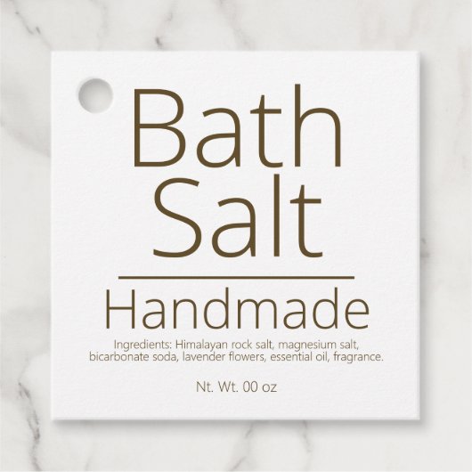 Einfache, hoch entwickelte Bath Salt Business Hobb Geschenkanhänger (Vorderseite)