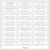 Einfache Hochzeit 24 Gäste adressieren Labels (Blatt)