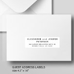 Einfache Hochzeit 24 Gäste adressieren Labels<br><div class="desc">Personalisierte,  minimale individuelle Adressetiketten (24 Empfänger) für Einladungen mit modernster minimalistischer Typografie in klassischer Schwarz-Weiß-Form.       Die Größe eines Etiketts beträgt cca 4, 2 x 1, 7 Zoll für ein 14 x 14 Zoll Blatt (Extra-Large)</div>