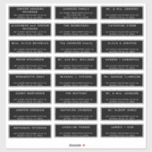 Einfache Hochzeit 24 Gäste richten sich an schwarz Aufkleber (Blatt)