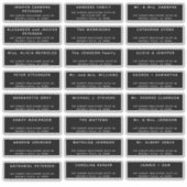 Einfache Hochzeit 24 Gäste richten sich an schwarz Aufkleber (Vorderseite)