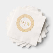 Einfache Hochzeit 2 erste Monogramm VS griechische Servietten Mit Folie (Insitu (Gestapelt))