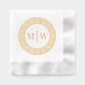 Einfache Hochzeit 2 erste Monogramm VS griechische Servietten Mit Folie (Vorderseite)