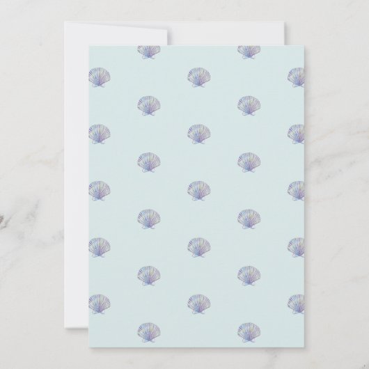 Einfache Hochzeit am Aquarellstrand Save the Date (Rückseite)