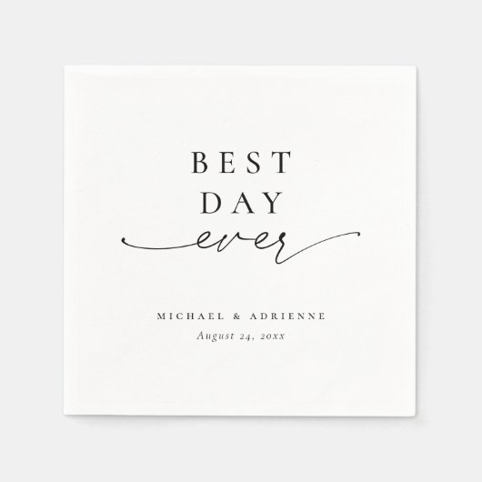 Einfache Hochzeit am besten Tag je Kalligrafie Serviette (Vorderseite)