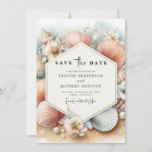 Einfache Hochzeit am digitalen Strand Save The Date (Vorderseite)