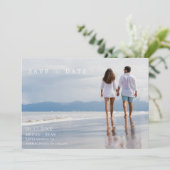 Einfache Hochzeit am Foto Save The Date (Stehend Vorderseite)