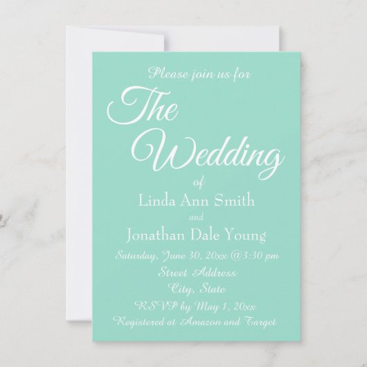 Einfache Hochzeit am Meer Einladung (Vorderseite)