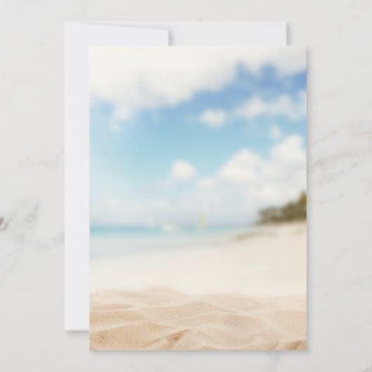 Einfache Hochzeit am Strand Einladung (Rückseite)