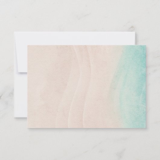 Einfache Hochzeit am Strand RSVP Karte (Rückseite)