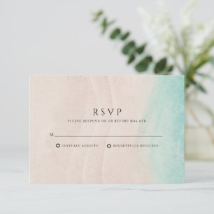 Einfache Hochzeit am Strand RSVP Karte