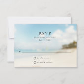 Einfache Hochzeit am Strand RSVP Karte (Vorderseite)