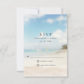 Einfache Hochzeit am Strand RSVP Karte (Vorderseite)