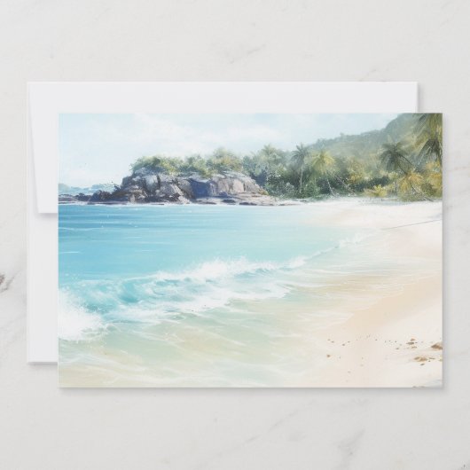 Einfache Hochzeit am Strand Save The Date (Rückseite)