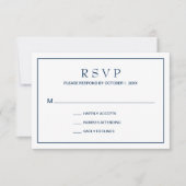 Einfache Hochzeit an der blauen Grenze RSVP Karte (Vorderseite)