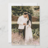 Einfache Hochzeit an der weißen und schwarzen Gren Einladung (Rückseite)