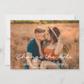 Einfache Hochzeit Ändern Sie das Datum Ankündigung (Vorderseite)