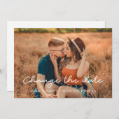 Einfache Hochzeit Ändern Sie das Datum Ankündigung (Vorne/Hinten)