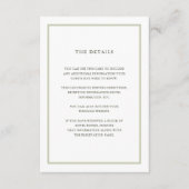 Einfache Hochzeit | Angaben zum Hochzeitgast Begleitkarte (Vorderseite)