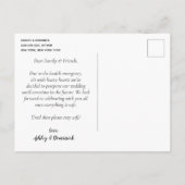 Einfache Hochzeit Ankündigungspostkarte (Rückseite)
