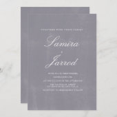 Einfache Hochzeit aus grauem Stein Einladung (Vorne/Hinten)