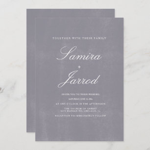 Einfache Hochzeit aus grauem Stein Einladung
