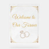 Einfache Hochzeit Begrüßung - Akryllisches Zeichen Acrylschild (Vorderseite)