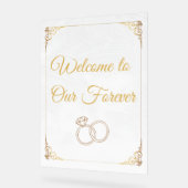 Einfache Hochzeit Begrüßung - Akryllisches Zeichen Acrylschild (Winkel)