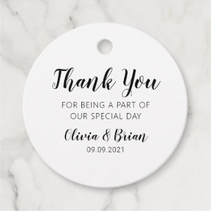 Einfache Hochzeit Danke Favor Tag Geschenkanhänger