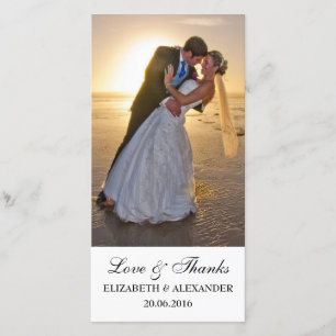 Einfache Hochzeit Danke Fotokarte