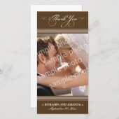 Einfache Hochzeit Danke Fotokarte (Schokolade) (Vorne/Hinten)