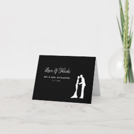 Einfache Hochzeit Danke Schwarz-weißes Brautbad