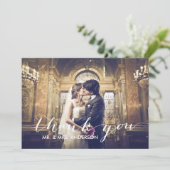 Einfache Hochzeit danken Ihnen Dankeskarte (Stehend Vorderseite)