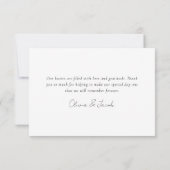 Einfache Hochzeit Dankeschön Karte (Rückseite)