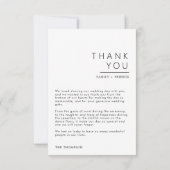 Einfache Hochzeit Dankeschön Karte mit Foto (Rückseite)