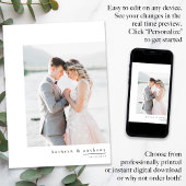 Einfache Hochzeit Dankeschön Karte mit Fotos