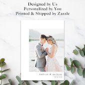 Einfache Hochzeit Dankeschön Karte mit Fotos