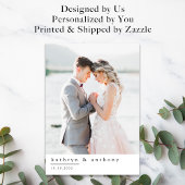 Einfache Hochzeit Dankeschön Karte mit Fotos