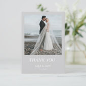Einfache Hochzeit Dankeschön Karte mit Hinweis (Stehend Vorderseite)