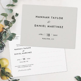 Einfache Hochzeit Das Datum speichern Ankündigungspostkarte